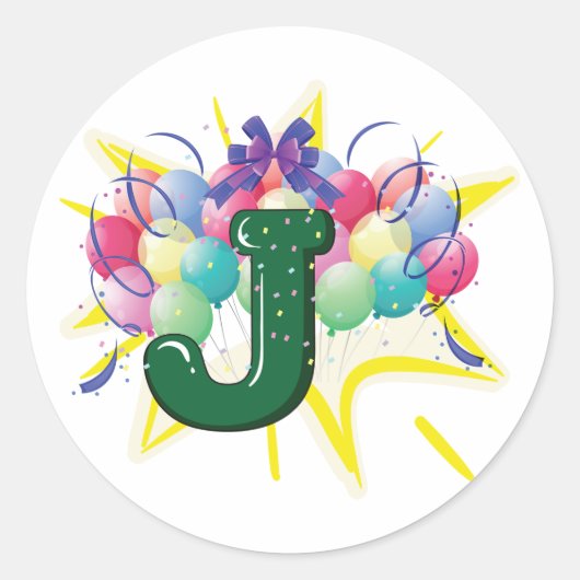 Vier de letter J Stickers (Voorkant)