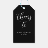 Vier de liefde in stijl met dit elegante zwart cadeaulabel (Voorkant)