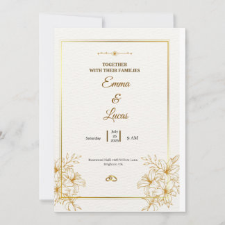 Vier de liefde met deze elegante trouw kaart