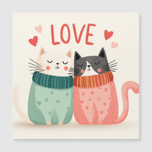 Vier de liefde met twee schattige katjes (Voorkant)