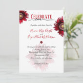 Vier de liefde rode klaproos bloemig kaart (Staand voorkant)