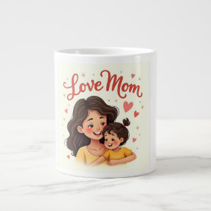 Vier de liefde van mama met een gezellige grote koffiekop