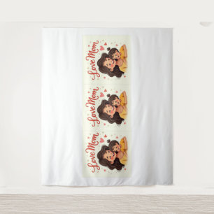 Vier de liefde van mama met een gezellige wandkleed