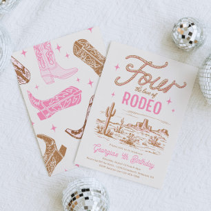 Vier de liefde van Rodeo 4e verjaardag uitnodiging