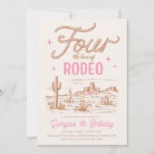 Vier de liefde van Rodeo 4e verjaardag uitnodiging (Voorkant)