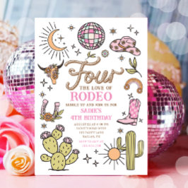 Vier de liefde van Rodeo Disco Cowgirl Verjaardag Kaart