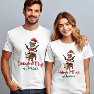 Vier de magie van kerst herten koekjes t-shirt