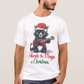 Vier de magie van Kerstmis Kat T-shirt (Voorkant)