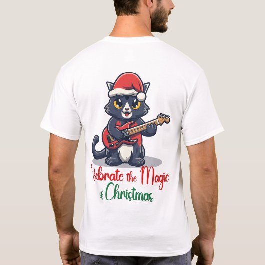 Vier de magie van Kerstmis Kat T-shirt (Achterkant)