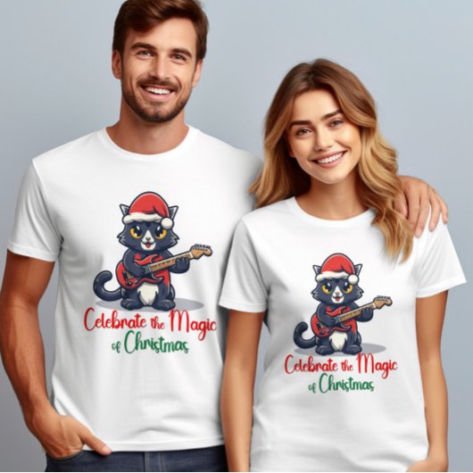 Vier de magie van Kerstmis Kat T-shirt