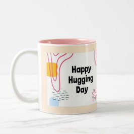 Vier de nationale knuffeldag met een hartverwarmen tweekleurige koffiemok