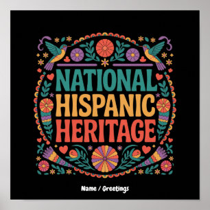 Vier de Nationale Maand van het Hispanics Erfgoed Poster