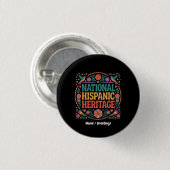 Vier de Nationale Maand van het Hispanics Erfgoed Ronde Button 3,2 Cm (Voorkant /achterkant)