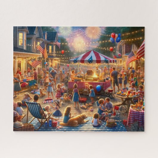 Vier de Onafhankelijkheidsdag op 4 juli Legpuzzel (Horizontaal)