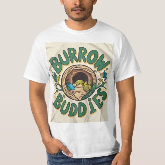 Vier de ondergrondse bemanning "Burrow Buddies" T-shirt (Voorkant)