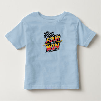Vier de overwinning - Racing-thema 4e verjaardag o Kinder Shirts