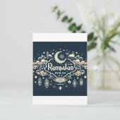 Vier de ramadan met Ramadan ModeOn Briefkaart (Staand voorkant)