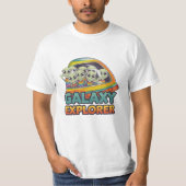 Vier de ruimte met buitenaards kunstwerk t-shirt (Voorkant)