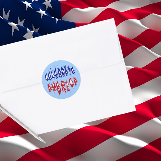 Vier de speciale typografie van de Amerikaanse vla Ronde Sticker