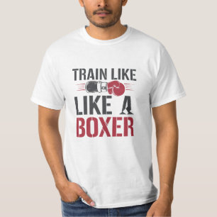 Vier de sport met boksen artwork t-shirt