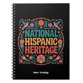 Vier de trots van de Nationale Hispanics Erfgoed M Notitieboek