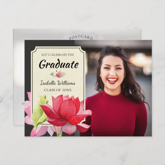 Vier de uitnodiging van het fotoafstudeerfeest (Voorkant / Achterkant)