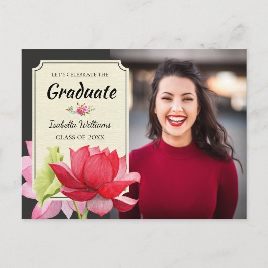 Vier de uitnodiging van het fotoafstudeerfeest (Voorkant)