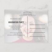 Vier de uitnodiging van het fotoafstudeerfeest briefkaart (Achterkant)