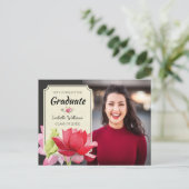 Vier de uitnodiging van het fotoafstudeerfeest briefkaart (Staand voorkant)