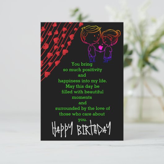 Vier de verjaardag van de minnaar kaart (Staand voorkant)