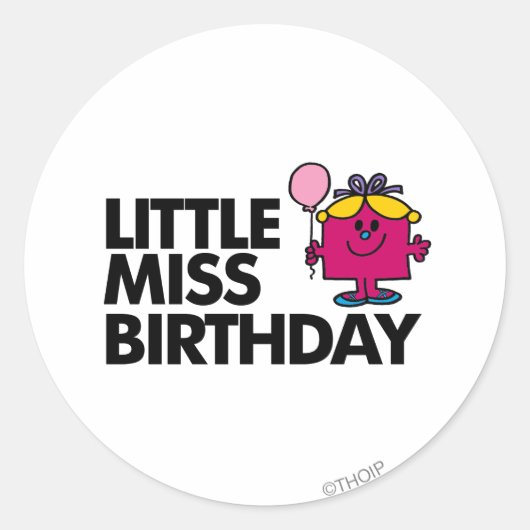 Vier de verjaardag van Little Miss Ronde Sticker (Voorkant)