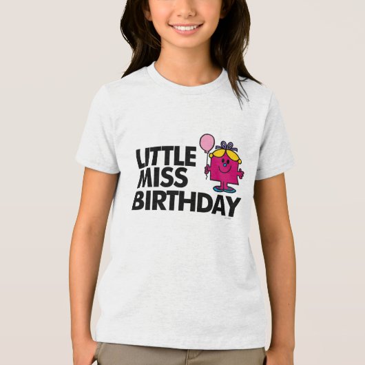 Vier de verjaardag van Little Miss Tri-Blend Shirt (Voorkant)