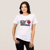 Vier de verjaardag van Little Miss Tri-Blend Shirt (Voorkant volledig)