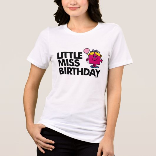 Vier de verjaardag van Little Miss Tri-Blend Shirt (Voorkant)