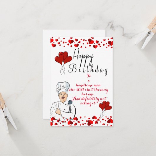 Vier de verjaardag van uw echtgenoot kaart (Voorkant / Achterkant in situ)