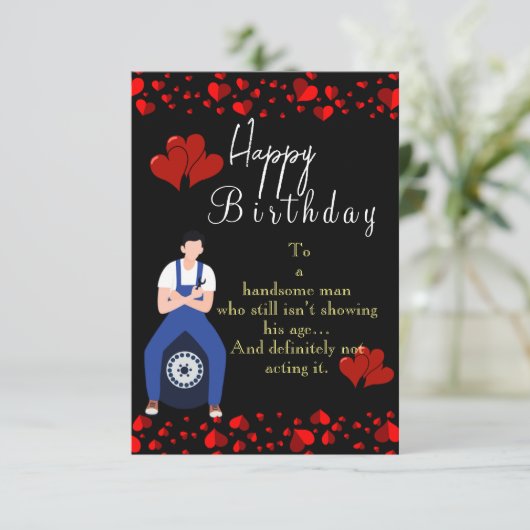 Vier de verjaardag van uw echtgenoot kaart (Staand voorkant)