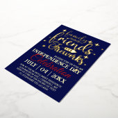 Vier de Vierde Juli-feest met sterren Folie Uitnodiging (Gedraaid)