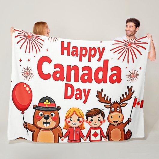 Vier de vreugde van Canada Fleece Deken (In situ)