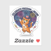 Vier de vrijheid – miauw! patriottische kat sticker (Vel)
