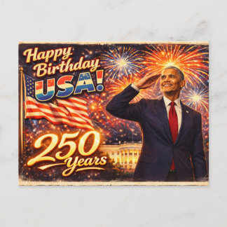 Vier de VS Barack Obama  Briefkaart