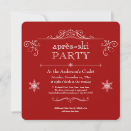 Vier de winterkerst of het après-ski feest kaart
