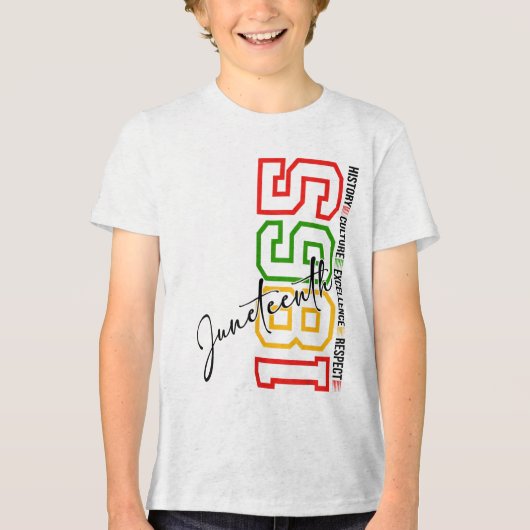 Vier de zwarte geschiedenis van het negentiende Af Tri-Blend Shirt (Voorkant)