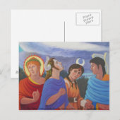 Vier Deities lopen Briefkaart (Voorkant / Achterkant)