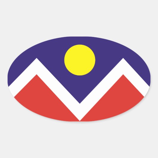 VIER Denver, Colorado Flag Ovale Sticker (Voorkant)
