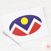 VIER Denver, Colorado Flag Ovale Sticker (Envelop)