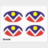 VIER Denver, Colorado Flag Ovale Sticker (Vel)