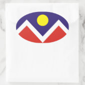 VIER Denver, Colorado Flag Ovale Sticker (Tas)