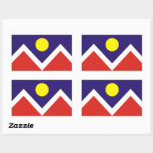 VIER Denver, Colorado Flag Rechthoekige Sticker (Vel)