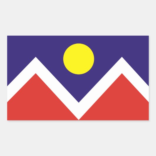 VIER Denver, Colorado Flag Rechthoekige Sticker (Voorkant)