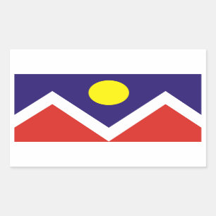 VIER Denver, Colorado Flag Rechthoekige Sticker